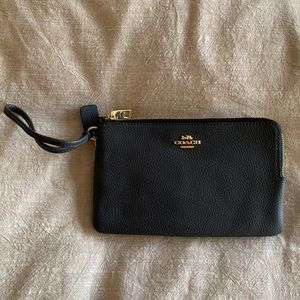 Coach double zipper wristlet